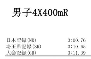 男子４×４００R　記録