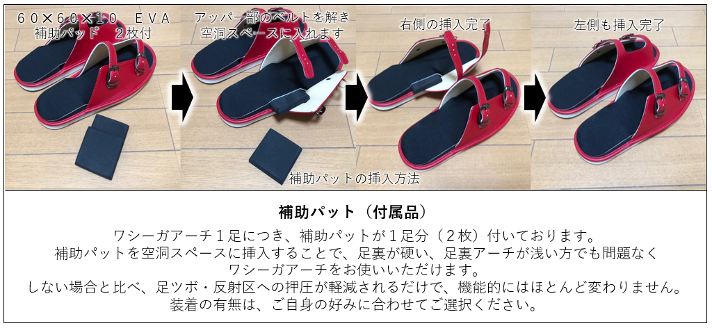 ワシーガアーチ付属パッド使用方法